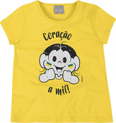 Camiseta Infantil Menina Malha 100% Algodão Turma da Mônica e Hering Kids - R$39,99