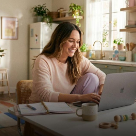 Karin Petermann, especialista em Copywriting e SEO; maternidade, trabalho e escola dos filhos - mãe empreendedora