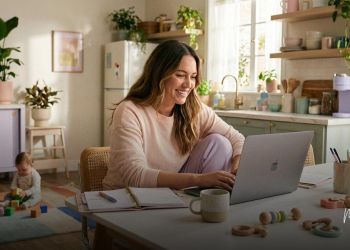 Karin Petermann, especialista em Copywriting e SEO; maternidade, trabalho e escola dos filhos - mãe empreendedora