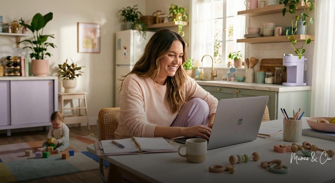 Karin Petermann, especialista em Copywriting e SEO; maternidade, trabalho e escola dos filhos - mãe empreendedora