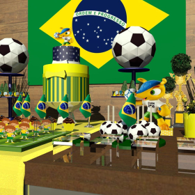 tema de aniversário copa do mundo - decoração geral