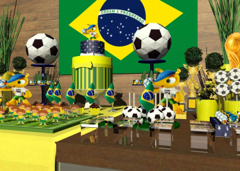 tema de aniversário copa do mundo - decoração geral