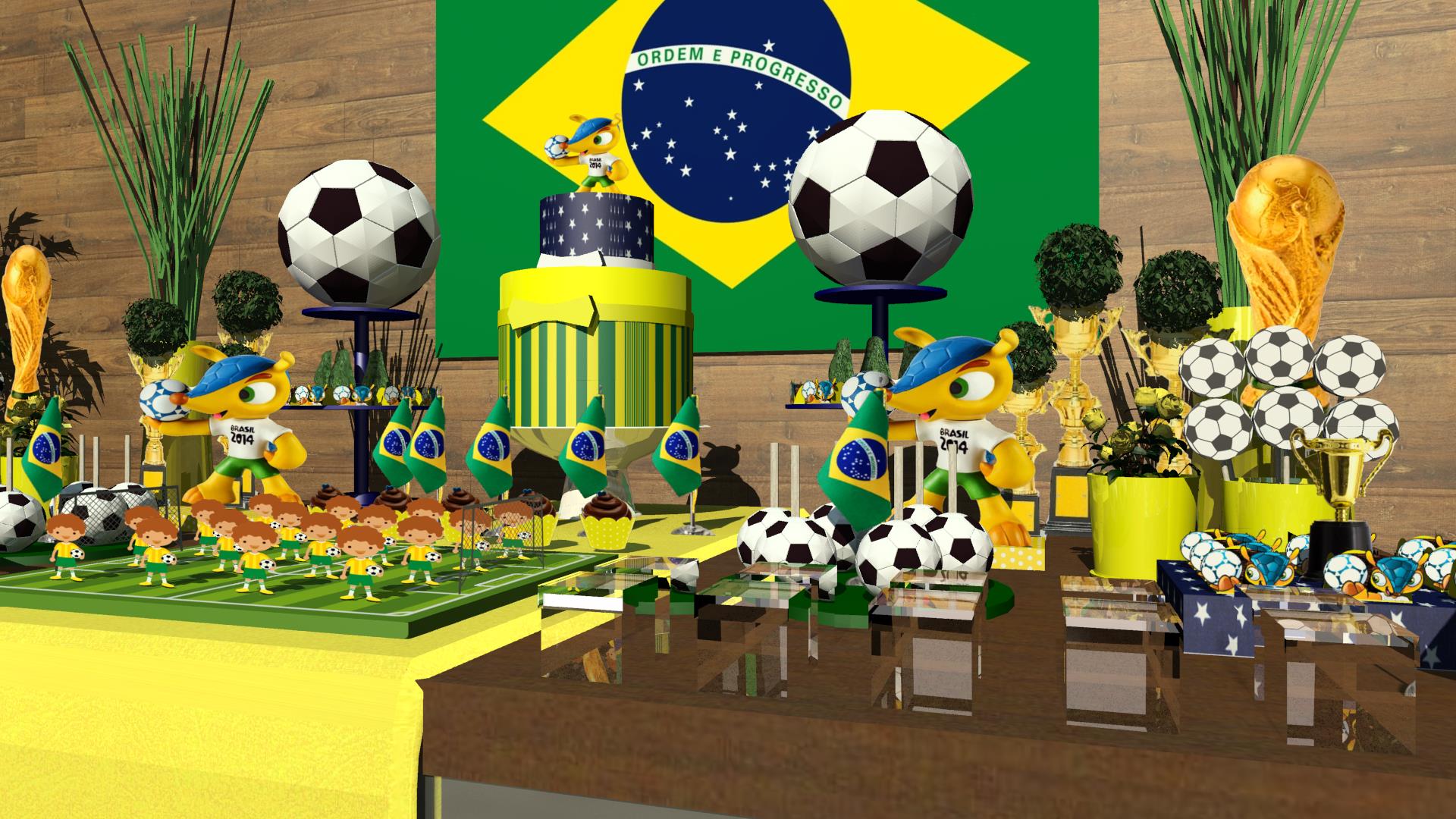 tema de aniversário copa do mundo - decoração geral