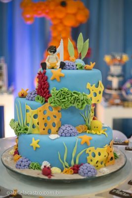 bolo de aniversário fundo do mar